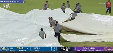 KKR vs MI Clash Halted After Heavy Rain Disrupts Kolkata Encounter