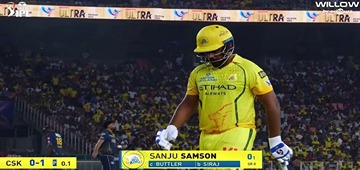 Sanju Samson golden duck Siraj first ball shock GT CSK clash reactions